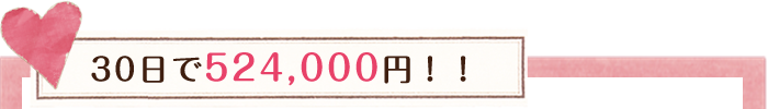 30日で524,000円！！